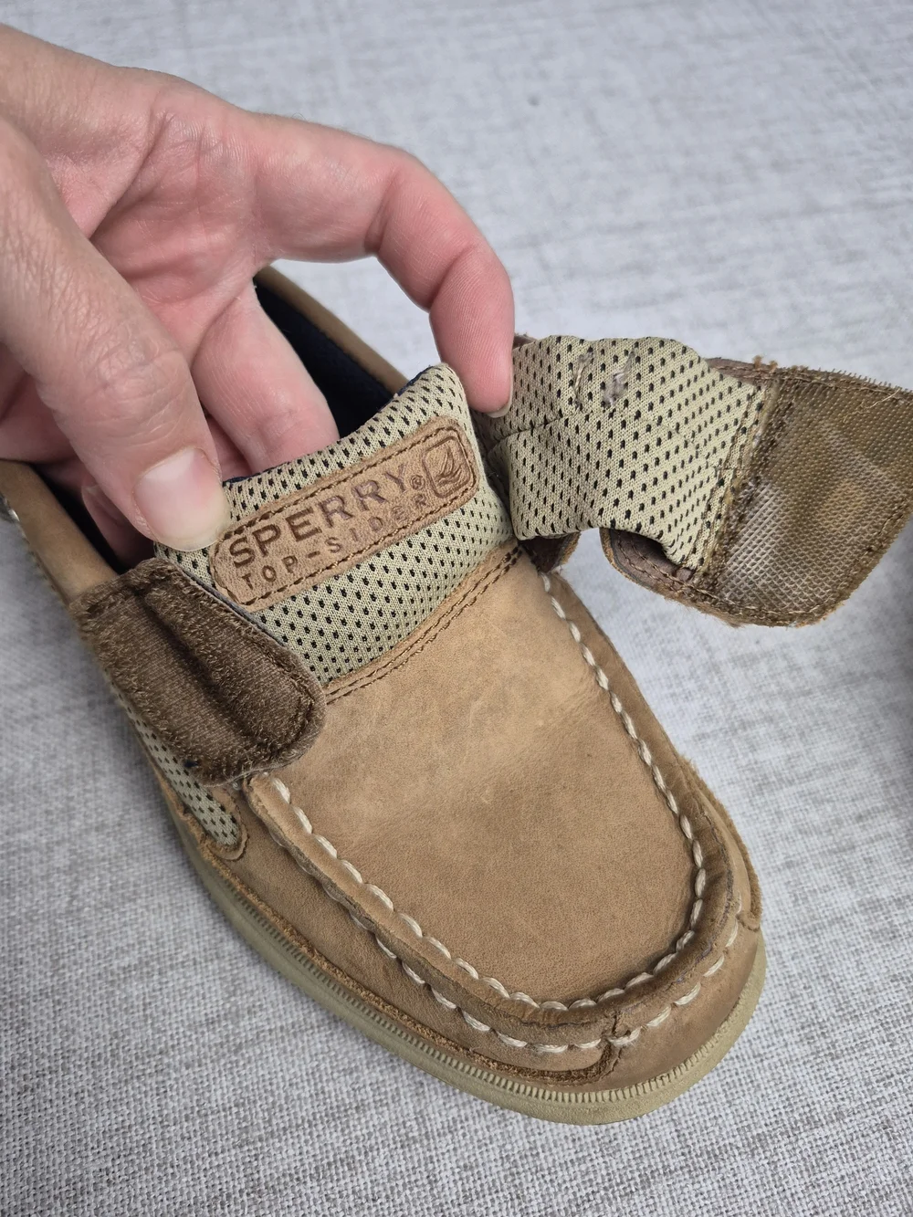 Sperry Top-Sider Little Kids Lanyard A/C Leather Boat Shoes Tan Brown Size 12